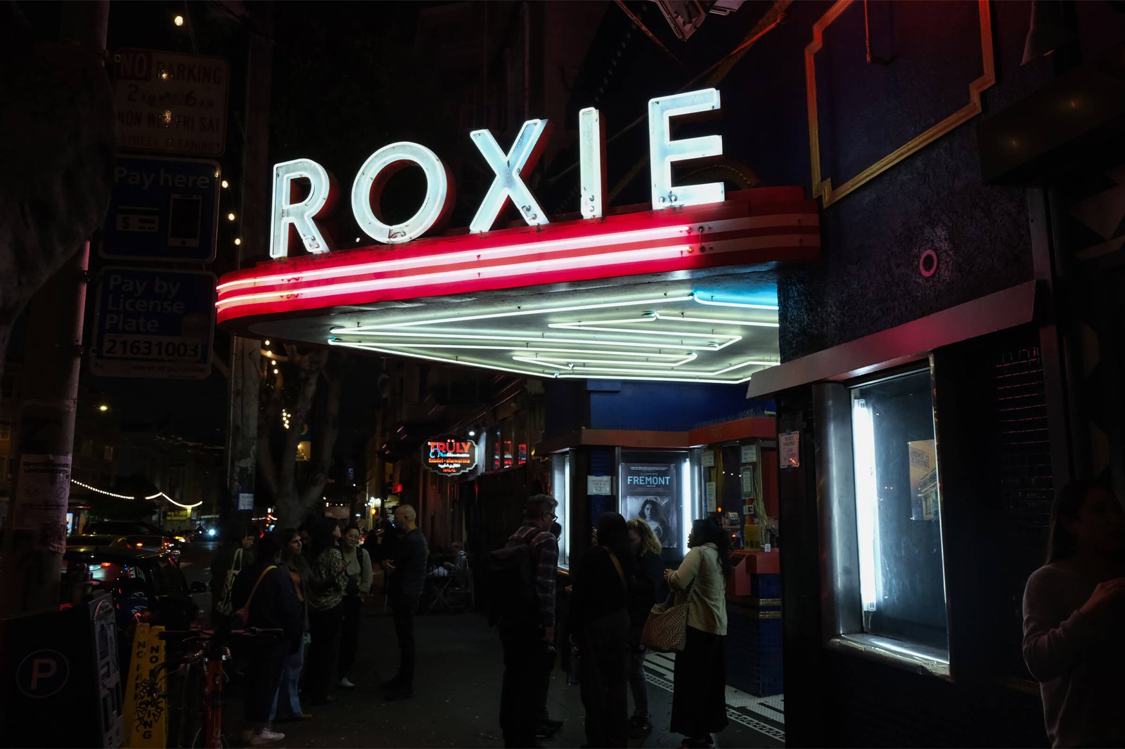 Outside the Roxie Theater before the theatrical premiere of HOME IS AHOTEL